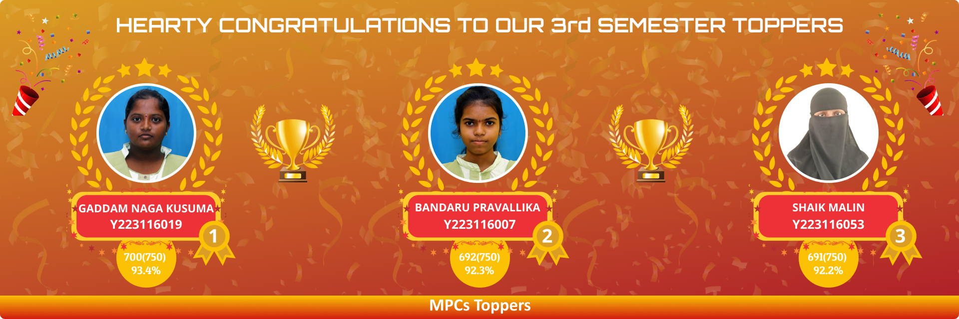3rd SEM Topper-MPCS
