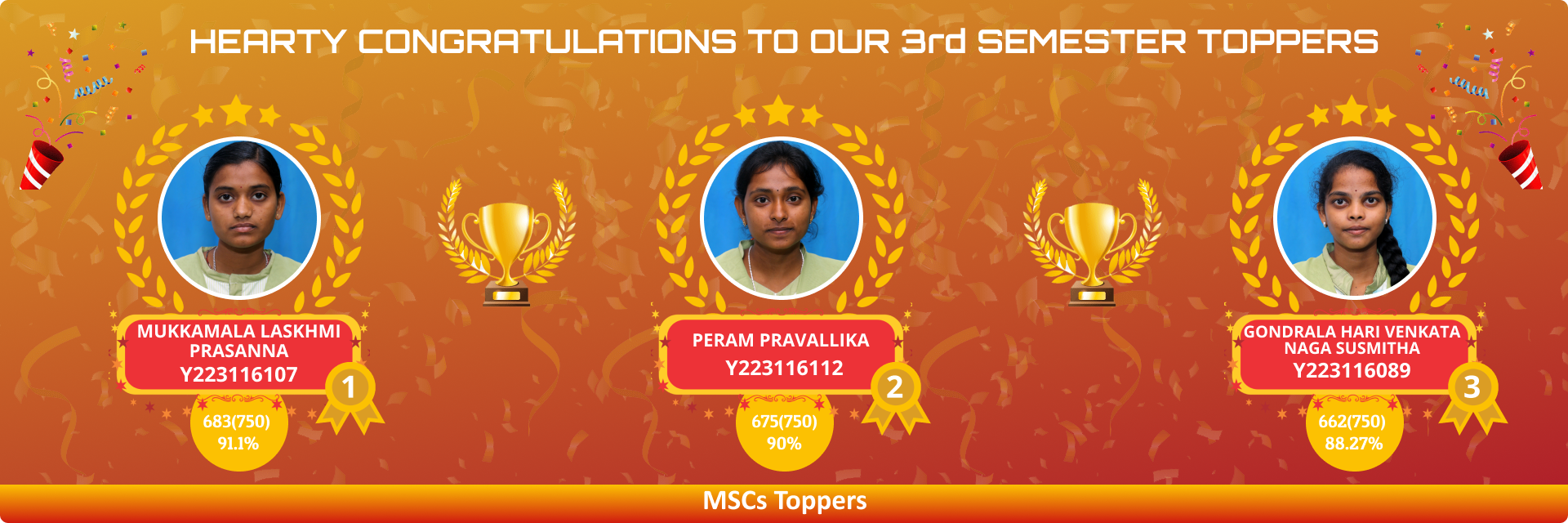 3rd SEM Topper MSCS